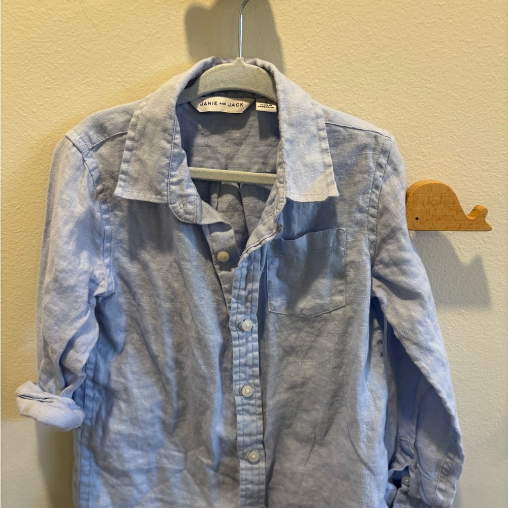 Janie and Jack Soft Blue Collared Shirt